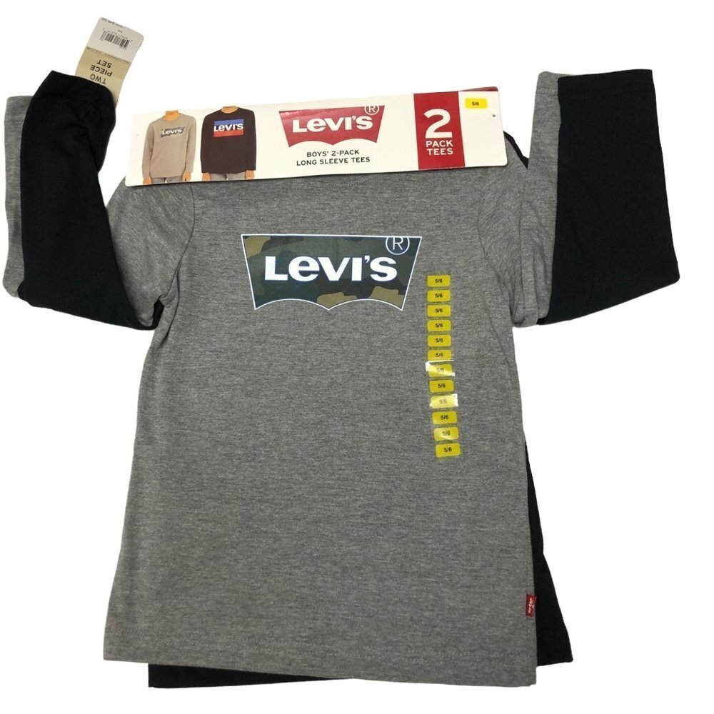 LEVIS BOYS 2 PACK LONG SLEEVE SHIRTS  SIZE‎ 5/6 NEW WITH TAG